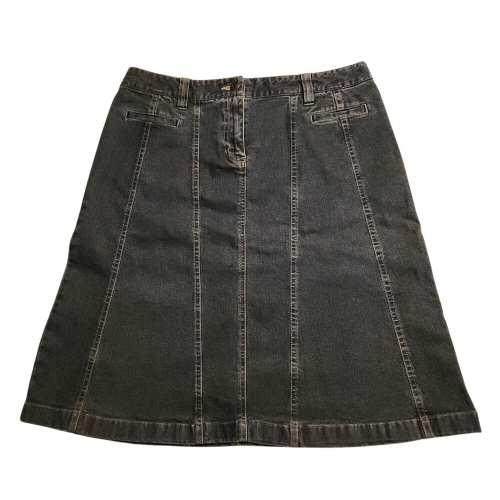 Vintage Madison & Max Petite Denim Jean Skirt Knee Length Pockets Wmns. Size 12P